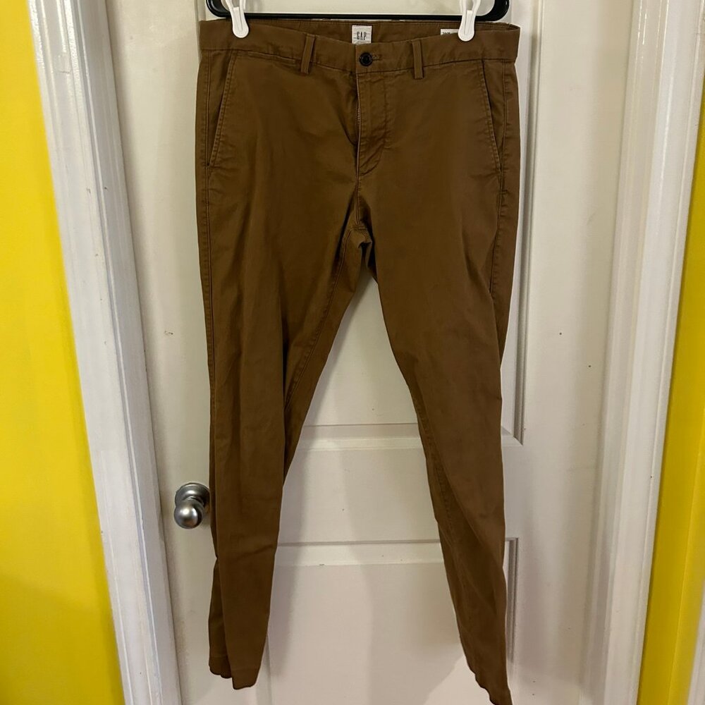 GAP Skinny Khakis 34 x 34, Caramel Brown